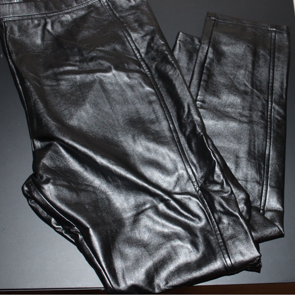 wild fable black leather pants women’s large ankle length
